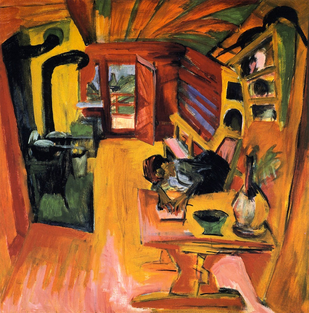 Alpine Kitchen, vintage artwork by Ernst Ludwig Kirchner, 12x8" (A4) Poster