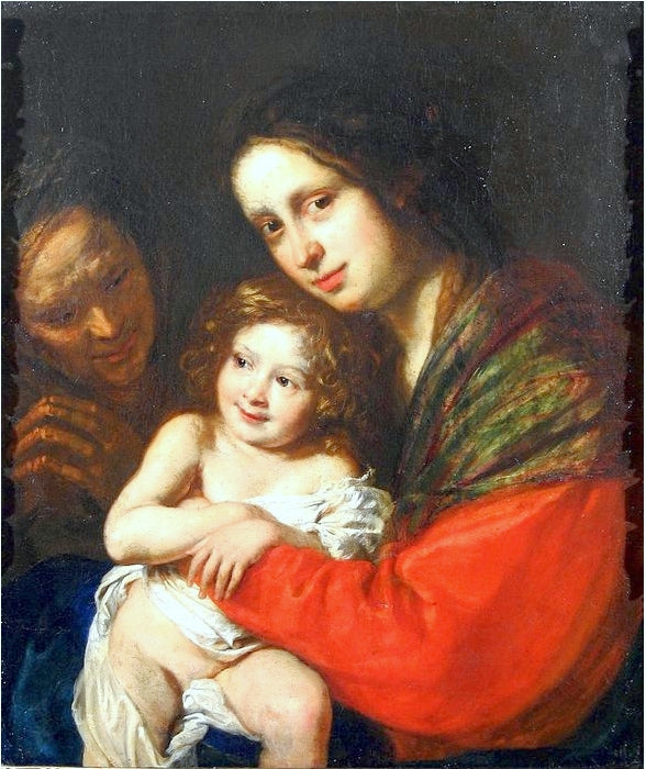 Holy Family with Saint Anne, vintage artwork by Justus Sustermans, 12x8" (A4) Poster