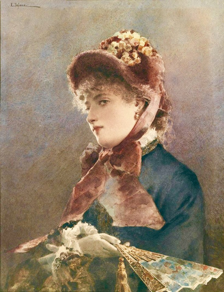 Girl with a Hat, vintage artwork by Edoardo Tofano, 12x8" (A4) Poster