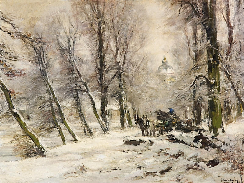 Winter in Castle Park, vintage artwork by Louis Apol, 12x8" (A4) Poster