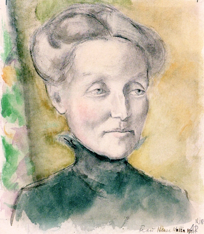Portrait of Helene Hesse, vintage artwork by Anita Ree, 12x8" (A4) Poster
