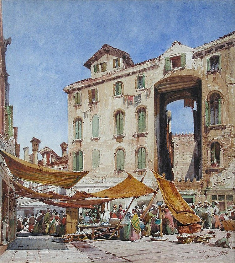 Venetian Market by Giuseppe Carelli,A3(16x12")Poster