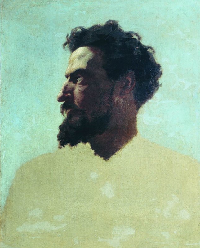 Head of Judas (study), vintage artwork by Fedor Bronnikov, 12x8" (A4) Poster
