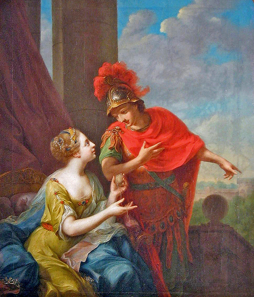 Ariadne Helping Theseus by Giving him a Ball of Thread, vintage artwork by Johann Heinrich Tischbein the Elder, 12x8" (A4) Poster