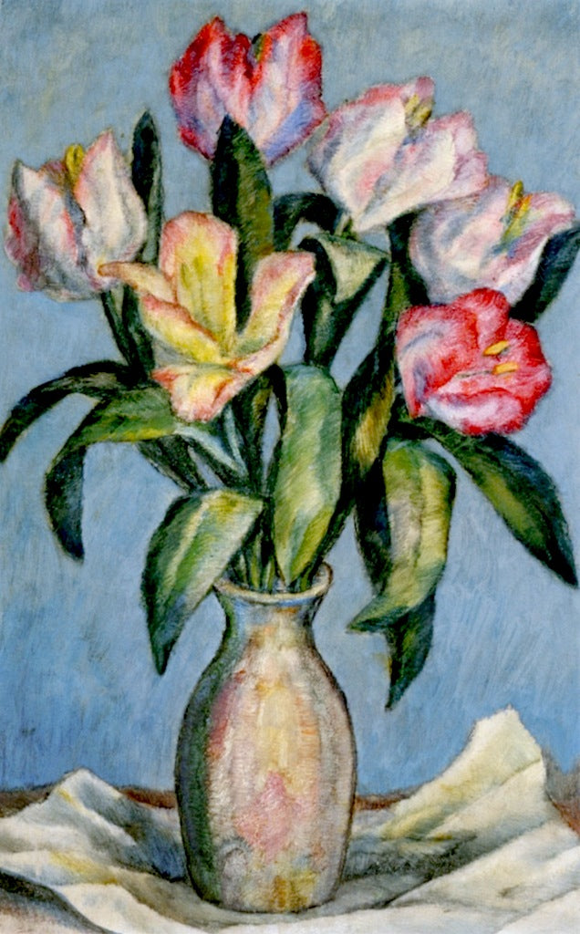 Still Life (Tulips), vintage artwork by Middleton Manigault, 12x8" (A4) Poster