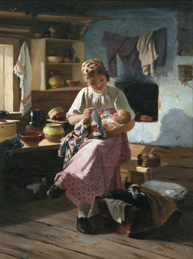 The Firstborn, vintage artwork by Ivan Pelevin, 12x8" (A4) Poster