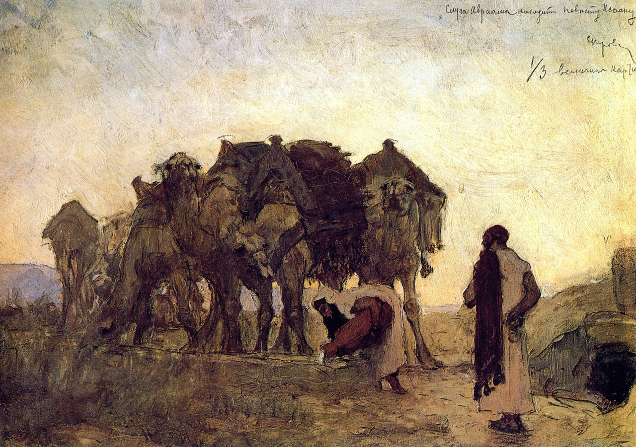 ham's Servant Finds Isaac a Bride, Rebekah by Valentin Serov,A3(16x12")Poster