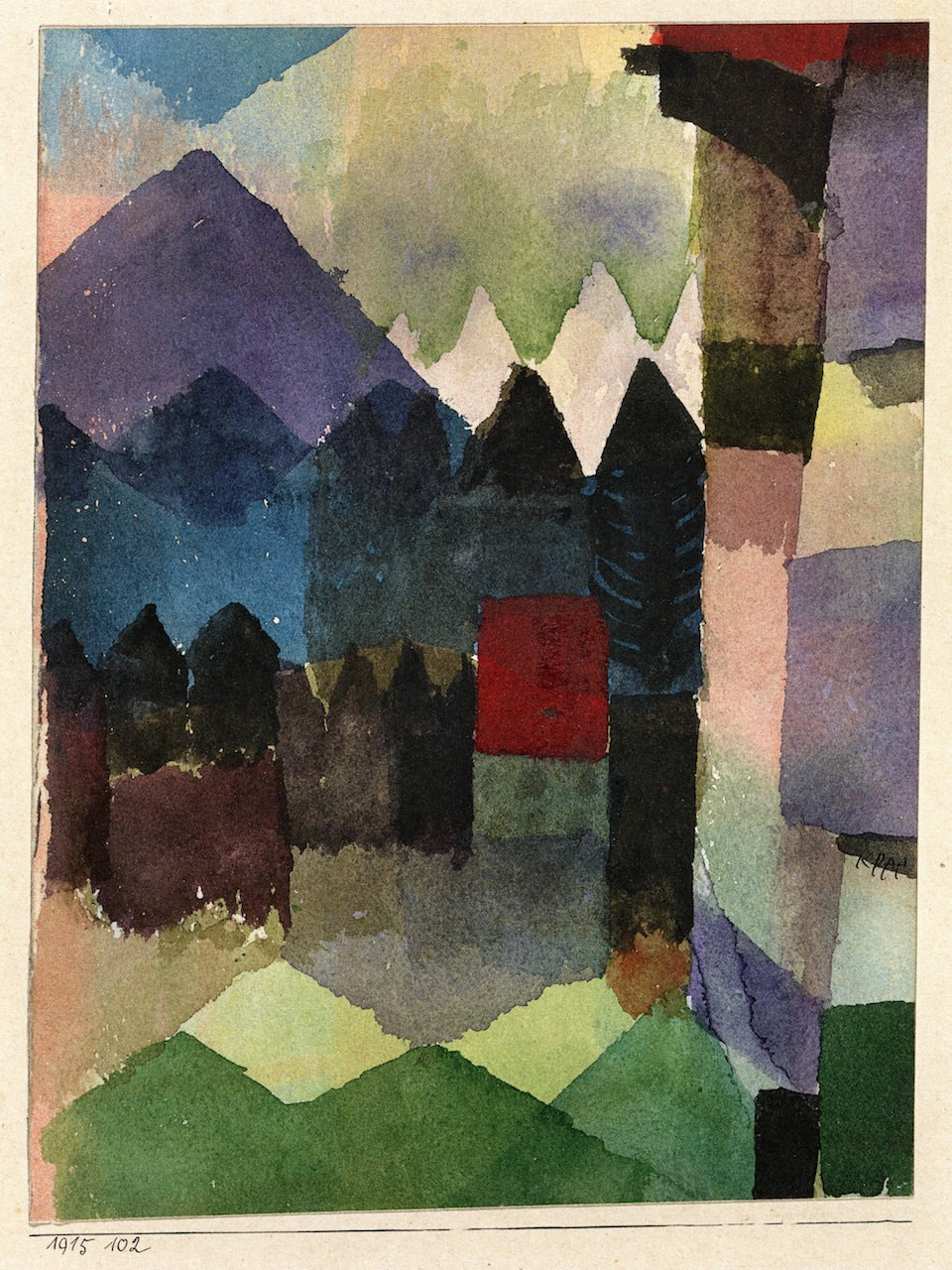 Föhn in Marc's Garden by Paul Klee,16x12(A3) Poster