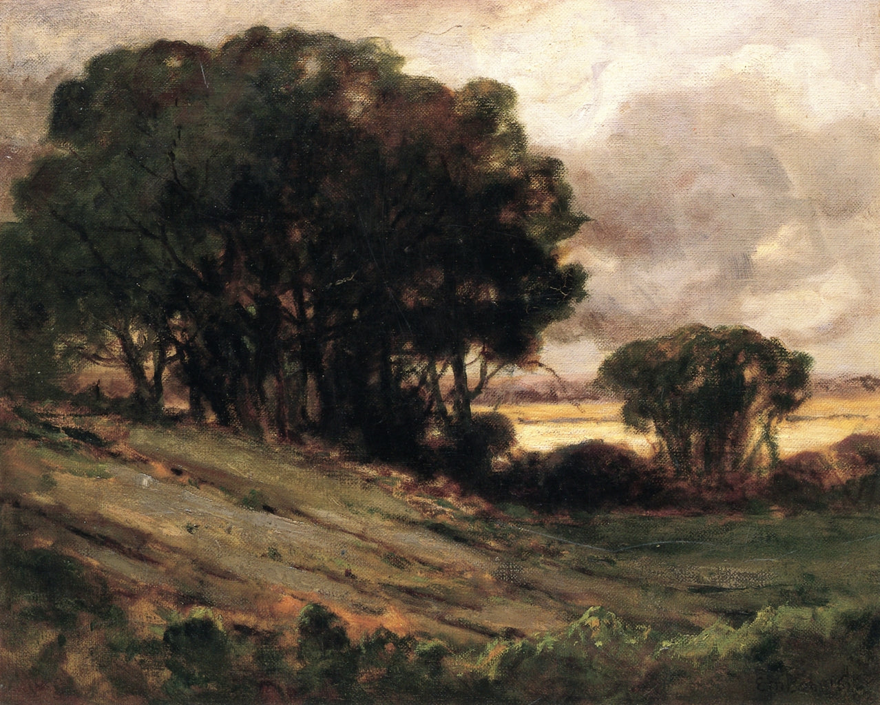 Rhode Island Landscape, vintage artwork by Edward Mitchell Bannister, 12x8" (A4) Poster