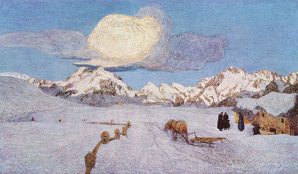 Death in the Alps, vintage artwork by Giovanni Segantini, 12x8" (A4) Poster