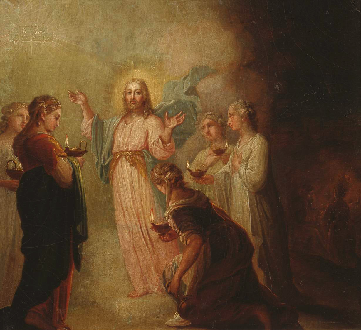 The Parable of the Ten Virgins, vintage artwork by Vladimir Borovikovsky, 12x8" (A4) Poster