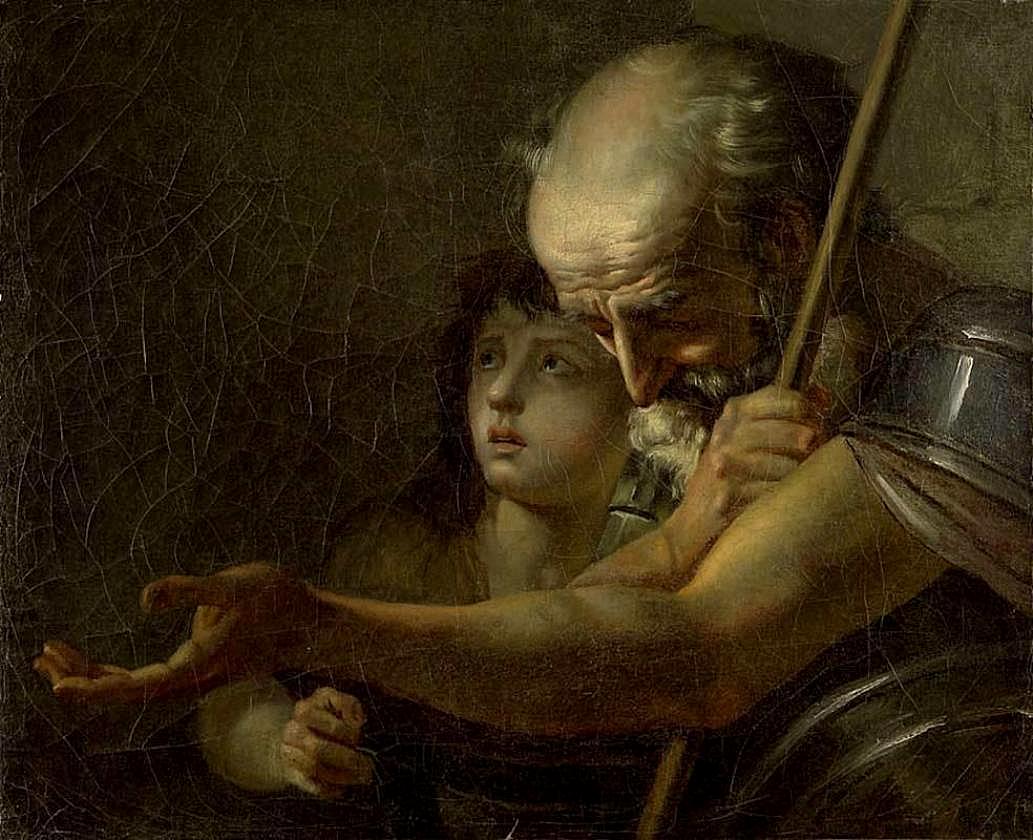 Belisarius (study), vintage artwork by Jacques-Louis David, 12x8" (A4) Poster