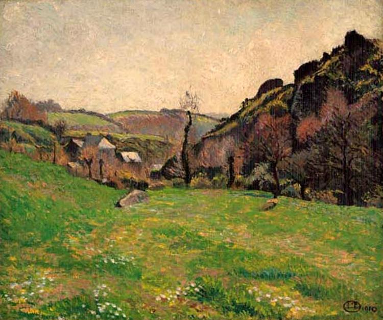 Le Moulin de Poulfenc a Riec, vintage artwork by Lucien Pissarro, 12x8" (A4) Poster