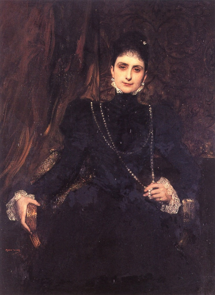 Portrait of M. S. Derviz, vintage artwork by Benjamin Constant, 12x8" (A4) Poster