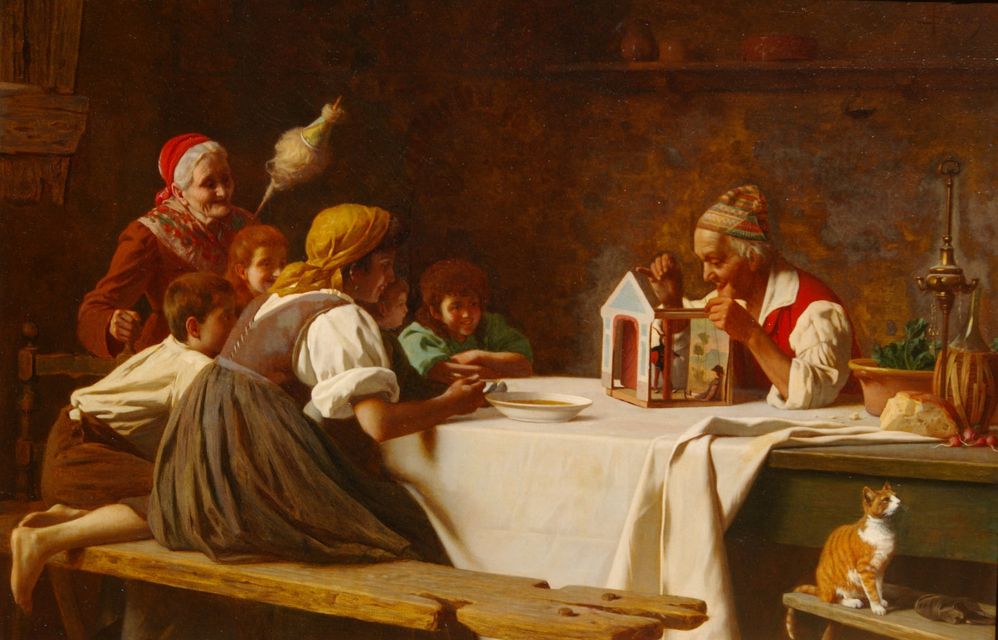 The Puppet Show, vintage artwork by Pietro Saltini, 12x8" (A4) Poster