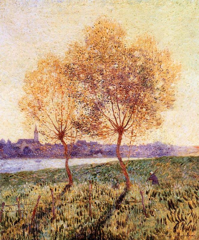 The Banks of the Loire, Basse Indre, vintage artwork by Ferdinand du Puigaudeau, 12x8" (A4) Poster