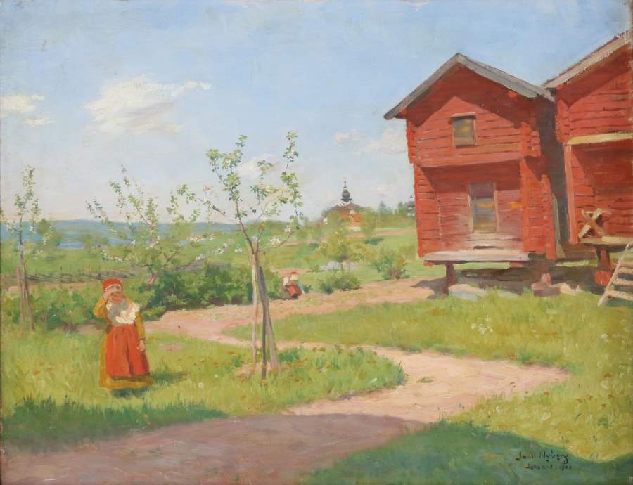 Spring day, vintage artwork by Ivar Nyberg, 12x8" (A4) Poster