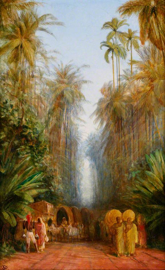 Road near Galle, Ceylon, vintage artwork by Edward Lear, A3 (16x12") Poster Print