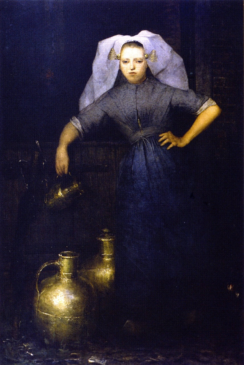 Milkmaid of Popindrecht by Julian Alden Weir,A3(16x12")Poster