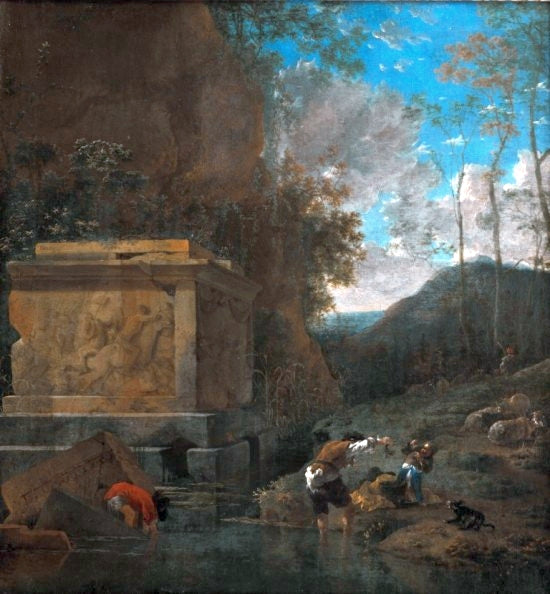 Catching Crayfish, vintage artwork by Jan Asselijn, 12x8" (A4) Poster