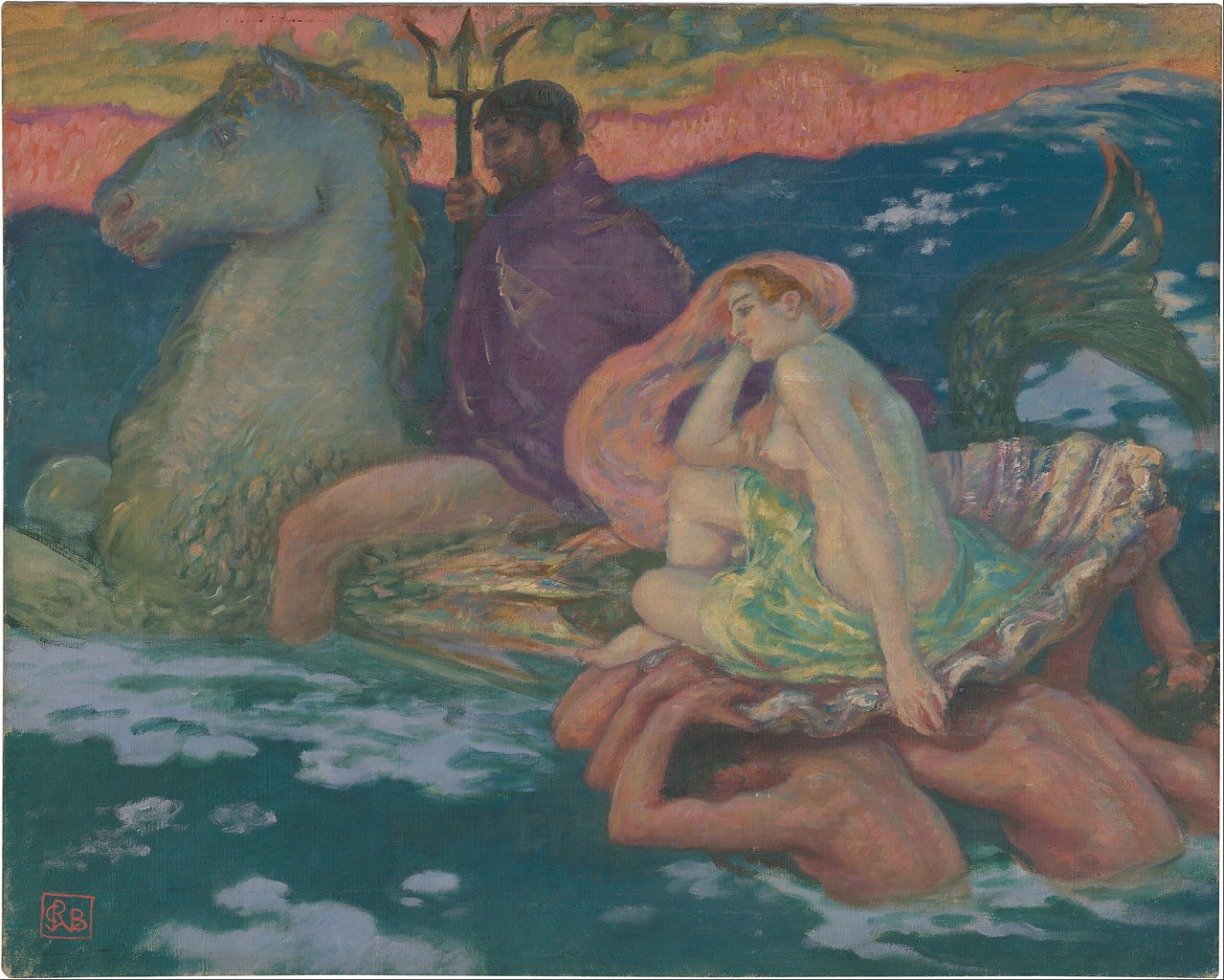 Poseidon and Amphitrite by Rupert Bunny,A3(16x12")Poster