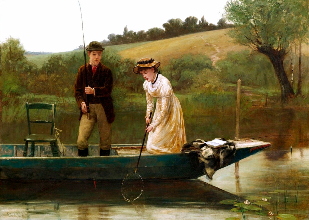 Netting the Catch, vintage artwork by Walter Dendy Sadler, 12x8" (A4) Poster