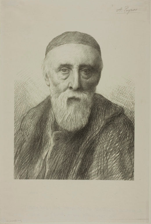 Portrait of G F Watts (second plate), vintage artwork by Alphonse Legros, 12x8" (A4) Poster