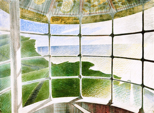 Beach Head Lighthouse (Belle Tout), vintage artwork by Eric Ravilious, 12x8" (A4) Poster