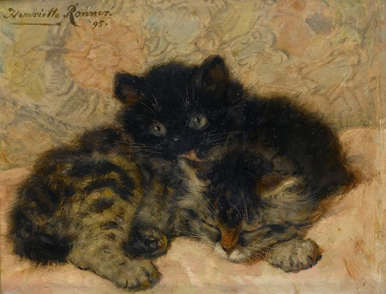 Gem and Pearl, vintage artwork by Henriette Ronner-Knip, A3 (16x12") Poster Print