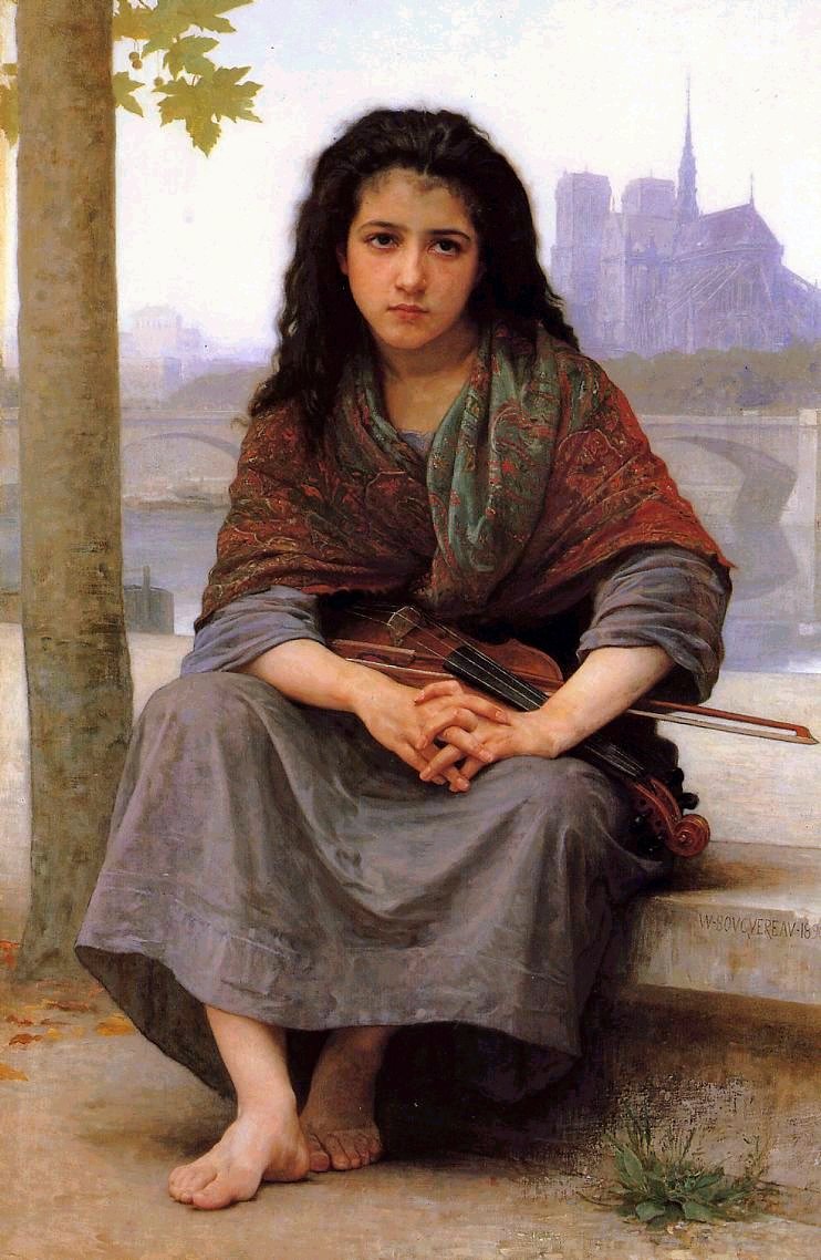 The Bohemian, vintage artwork by William Bouguereau, 12x8" (A4) Poster