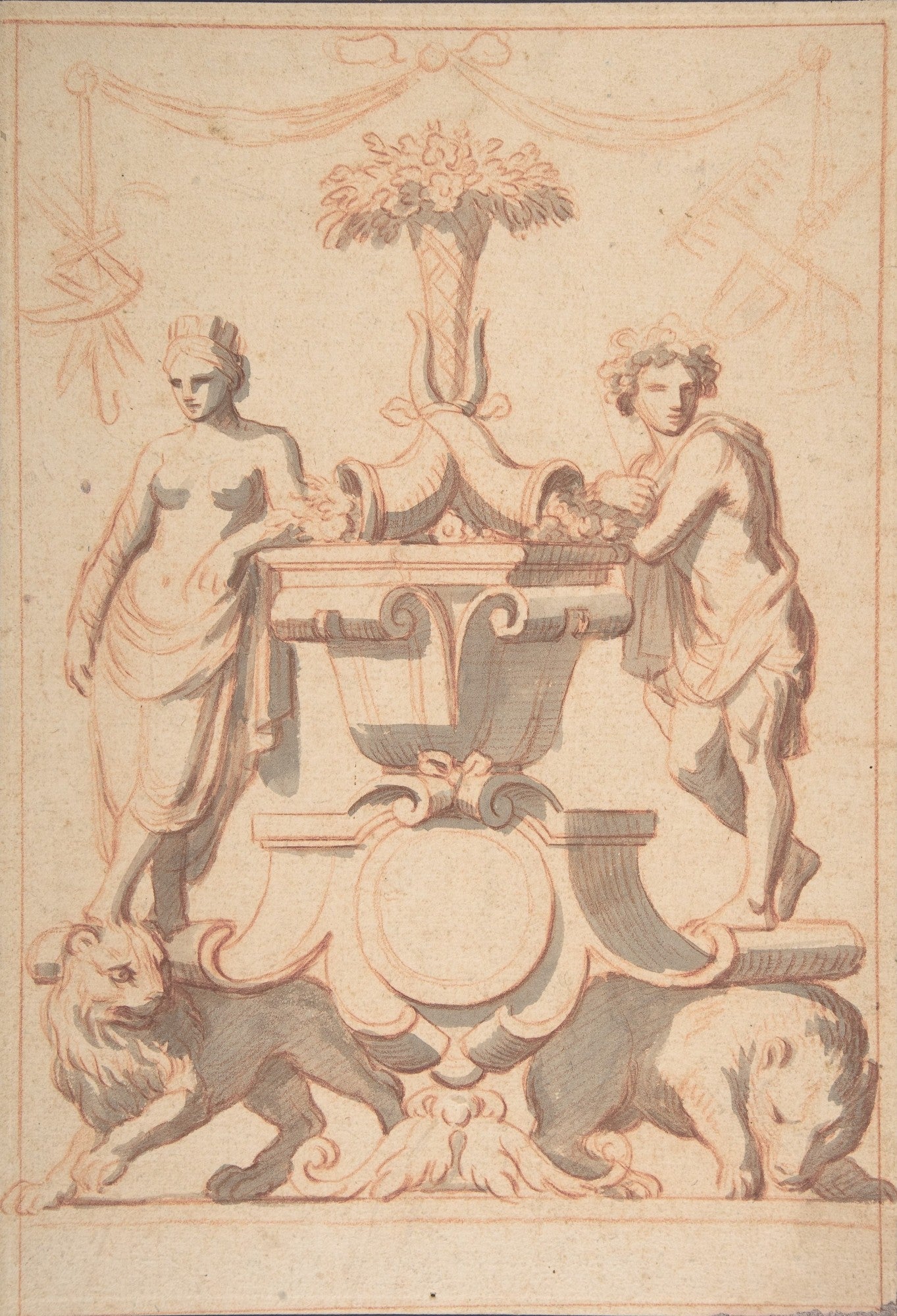 Allegory of Earth, vintage artwork by Charles Le Brun, 12x8" (A4) Poster