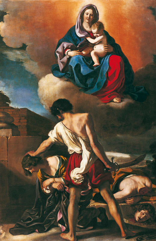 The Martyrdom of Saints John and Paul, vintage artwork by Guercino, 12x8" (A4) Poster