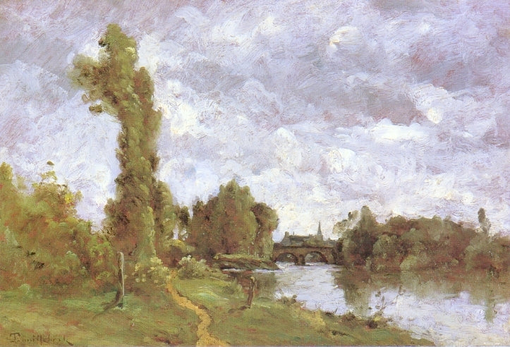 Banks of a River, vintage artwork by Paul-Desire Trouillebert, 12x8" (A4) Poster