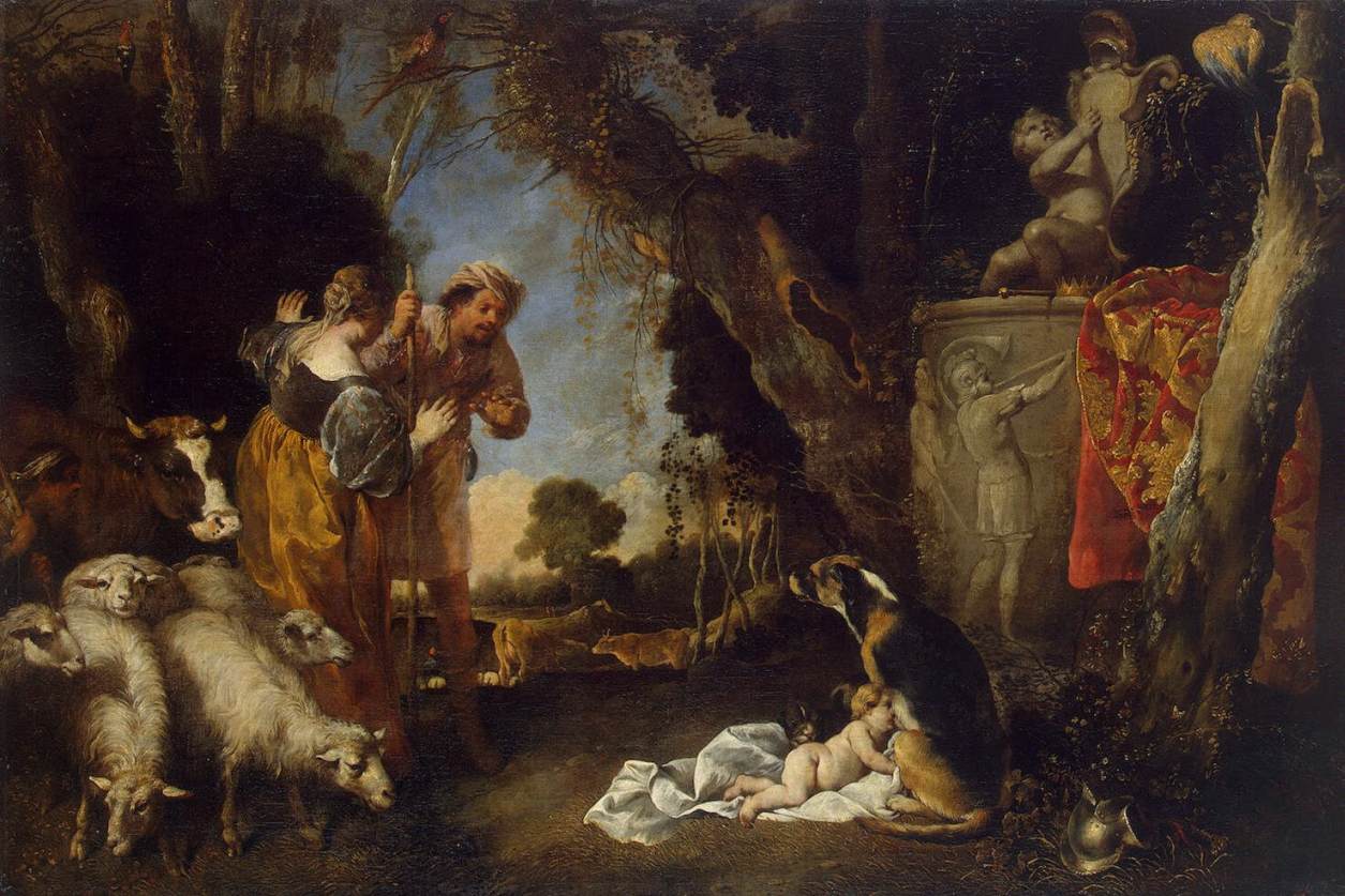 Childhood of King Cyrus, vintage artwork by Antonio Maria Vassallo, 12x8" (A4) Poster