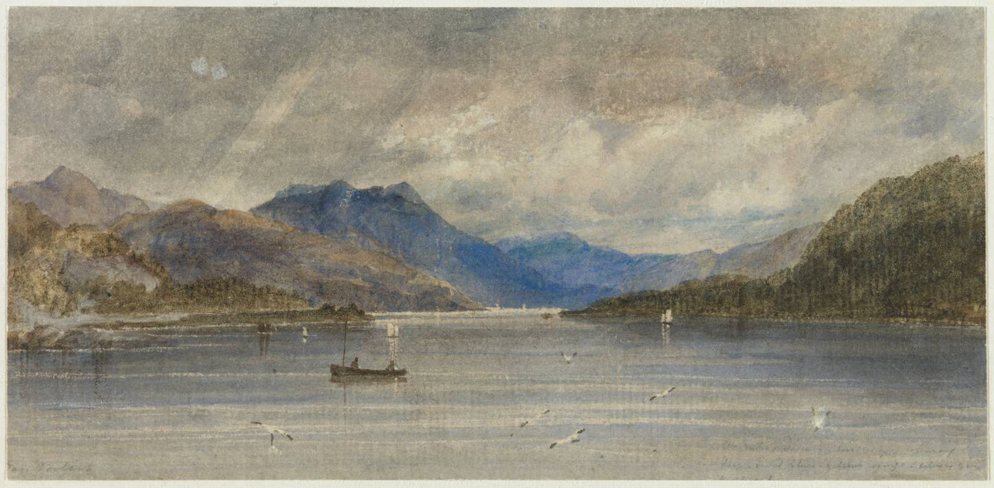 Loch Earn with Ben Vorlich, vintage artwork by Anthony Vandyke Copley Fielding, 12x8" (A4) Poster