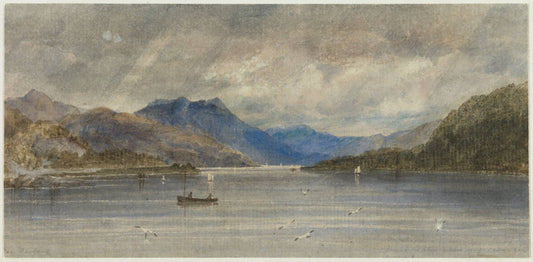 Loch Earn with Ben Vorlich, vintage artwork by Anthony Vandyke Copley Fielding, 12x8" (A4) Poster