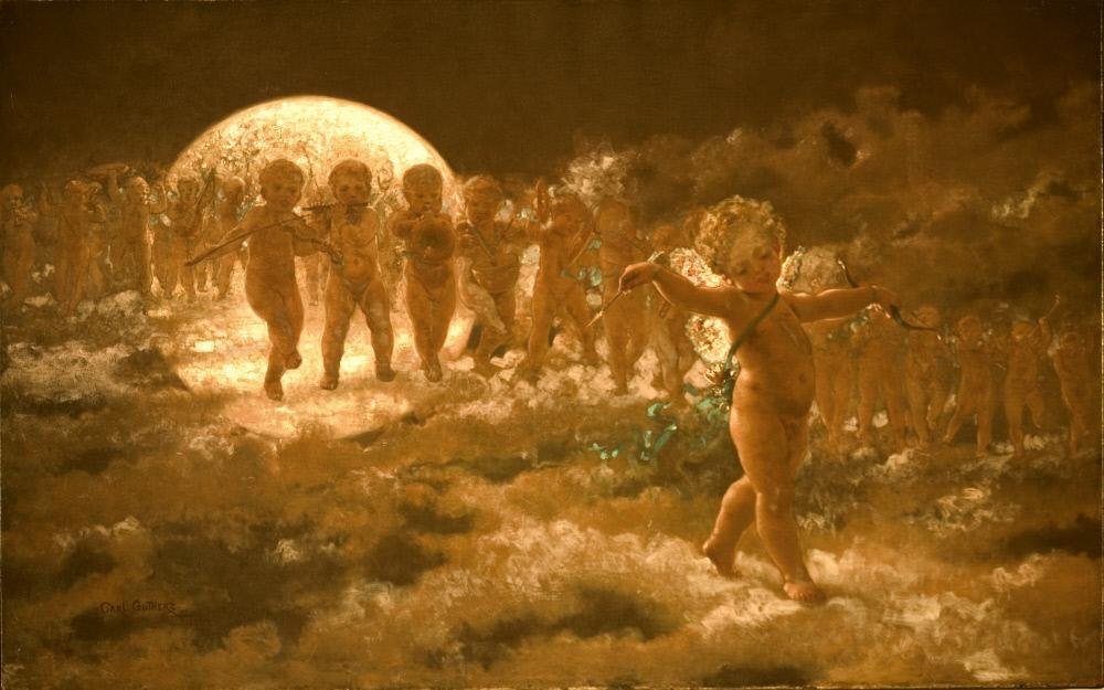 Cupid Band, vintage artwork by Carl Gutherz, 12x8" (A4) Poster