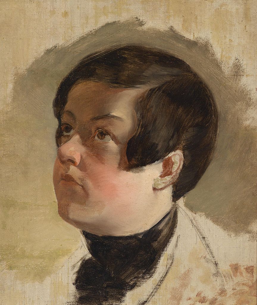 Study of a boy's head, vintage artwork by Friedrich von Amerling, A3 (16x12") Poster Print