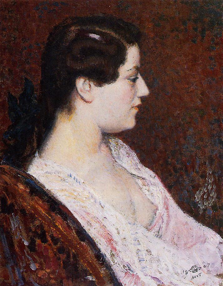 Woman with Bared Breast, vintage artwork by Georges Lemmen, 12x8" (A4) Poster