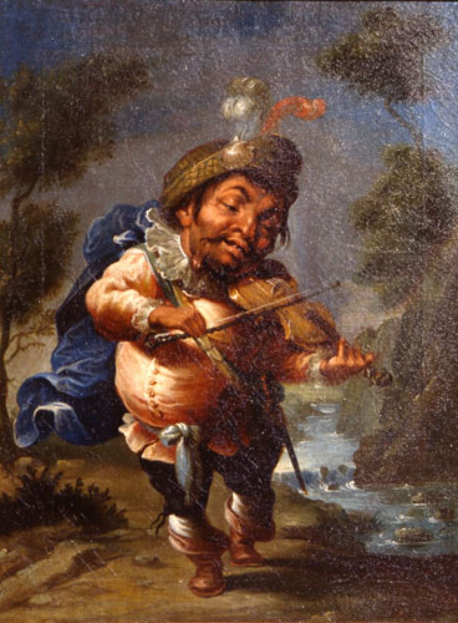 Nain jouant du violon, vintage artwork by Faustino Bocchi, 12x8" (A4) Poster