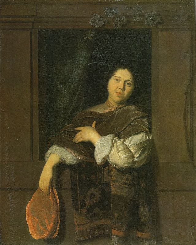 Cavalier at a Window, vintage artwork by Jacob Ochtervelt, 12x8" (A4) Poster