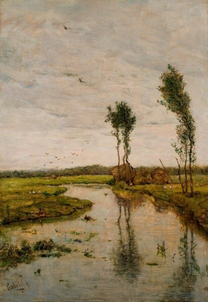Landscape with a Ditch, vintage artwork by Paul Joseph Constantin Gabriël, 12x8" (A4) Poster