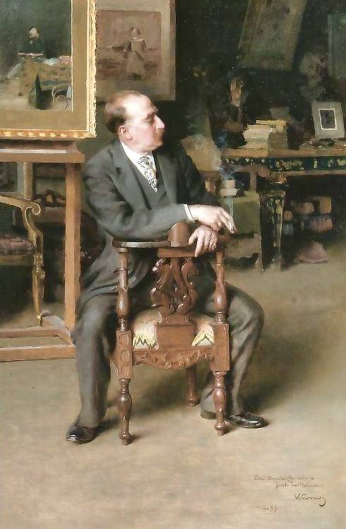 ist's friend Cesare Augusto Vecchi by Vittorio Matteo Corcos,A3(16x12")Poster