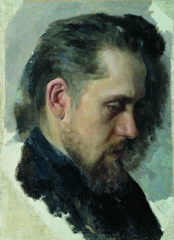 Portrait of N. Pomyalovsky, vintage artwork by Nikolai Vasilevich Nevrev, 12x8" (A4) Poster