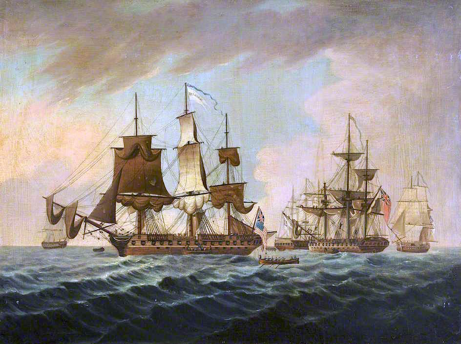 Capture of the USS 'President', 15 January 1815, vintage artwork by Thomas Buttersworth, 12x8" (A4) Poster