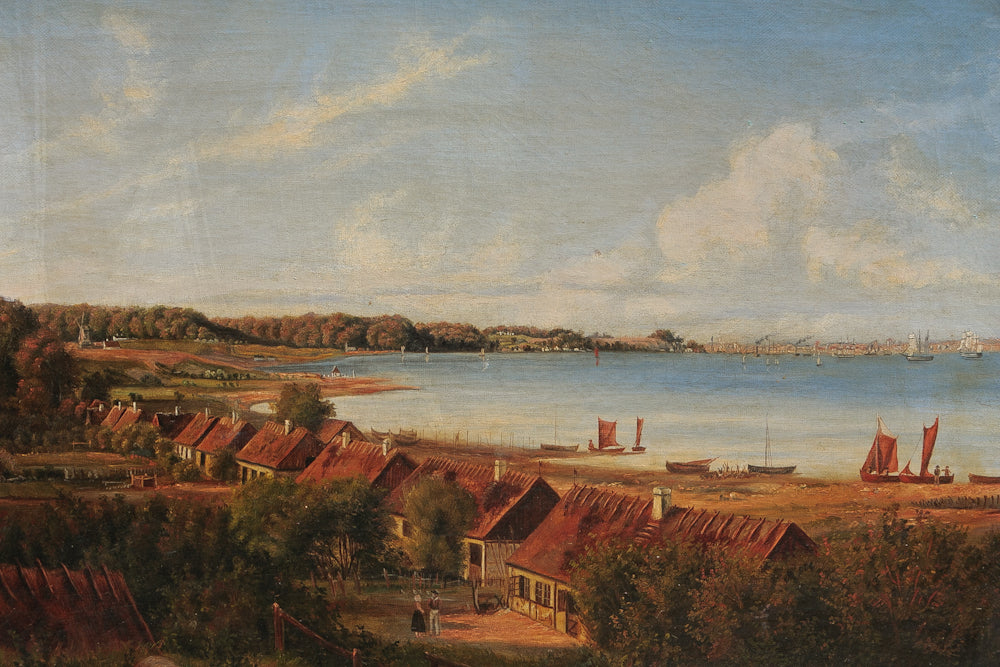 Coast at Humlebæk, Denmark, vintage artwork by Carl Baagöe, 12x8" (A4) Poster