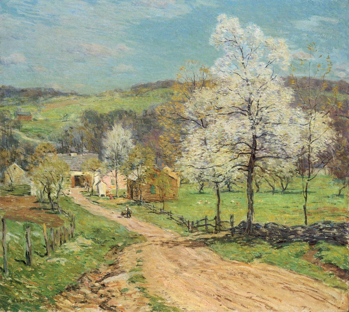 First Blossoms by Willard Leroy Metcalf,A3(16x12")Poster