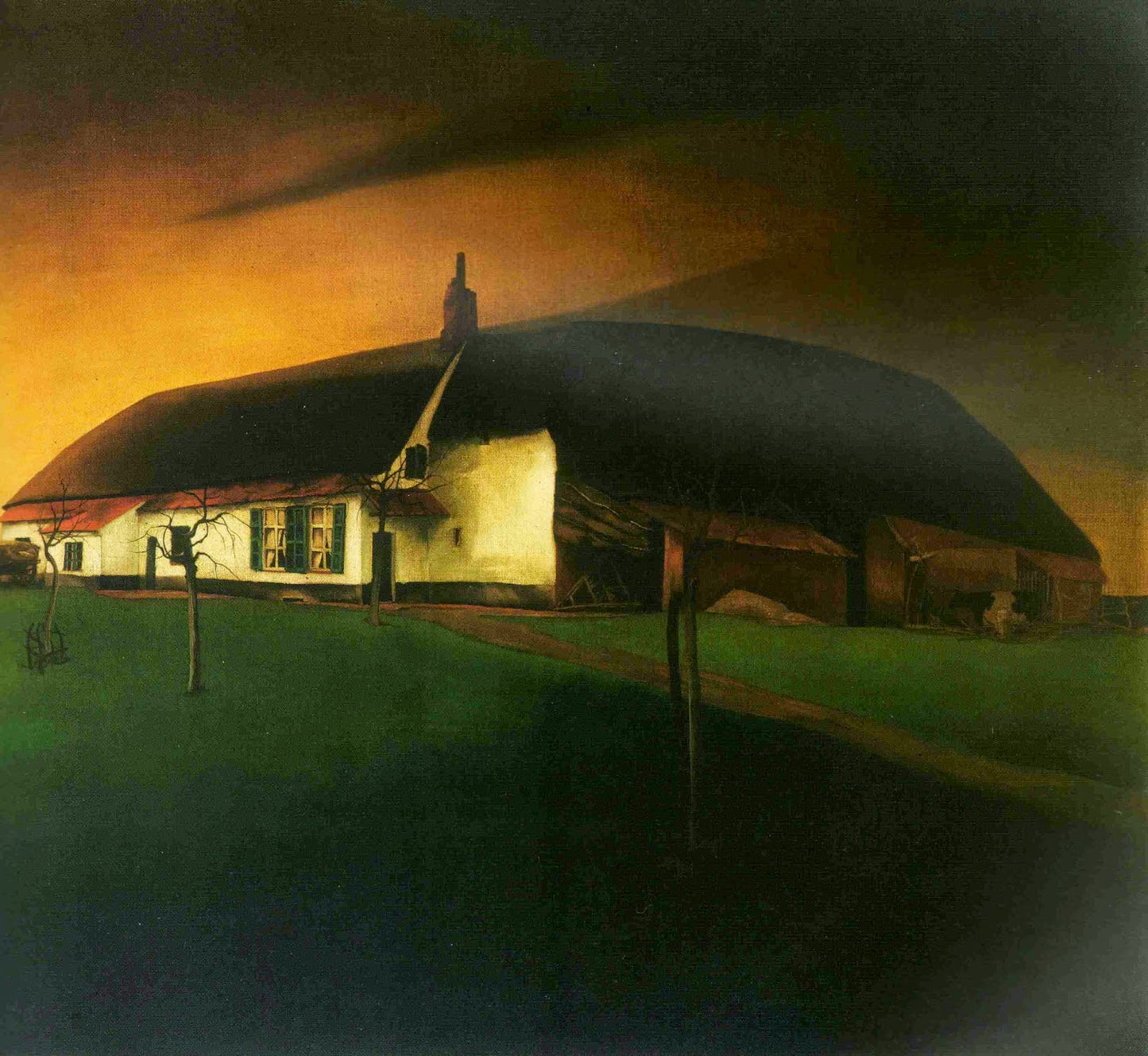 La Ferme en Flandre, vintage artwork by Valerius de Saedeleer, 12x8" (A4) Poster