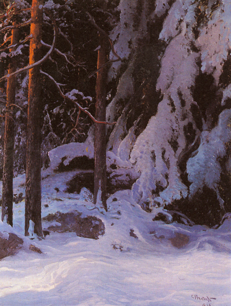 A snow covered forest by Carl Brandt,A3(16x12")Poster