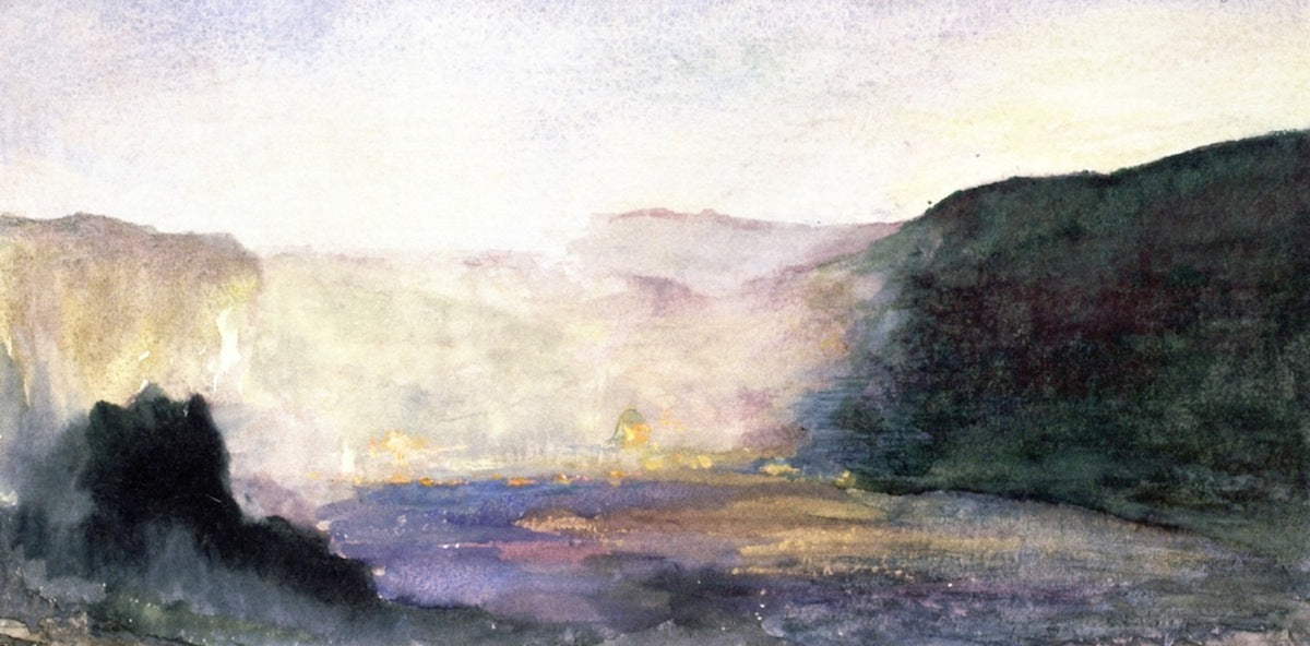 Crater of Kilauea, Sunrise, vintage artwork by John La Farge, 12x8" (A4) Poster